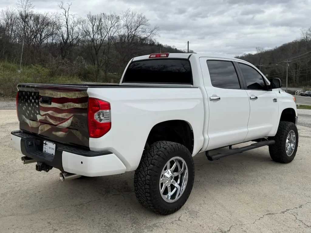 Rear three-quarter exterior view of 2014 Toyota Tundra 1794 Edition pickup