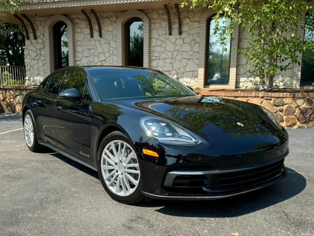 2017 Black Porsche Panamera luxury sedan at AutoPro Nashville dealership.