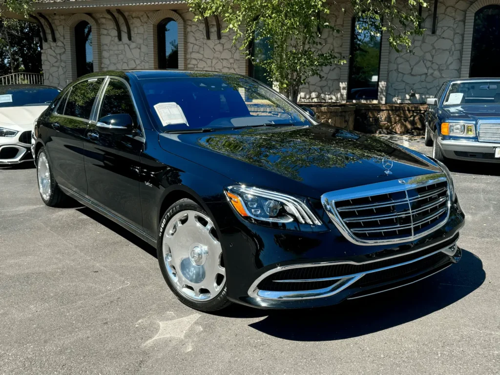 2018 Mercedes-Maybach S650 luxury sedan at AutoPro Nashville with a sleek black exterior and chrome Maybach grille.