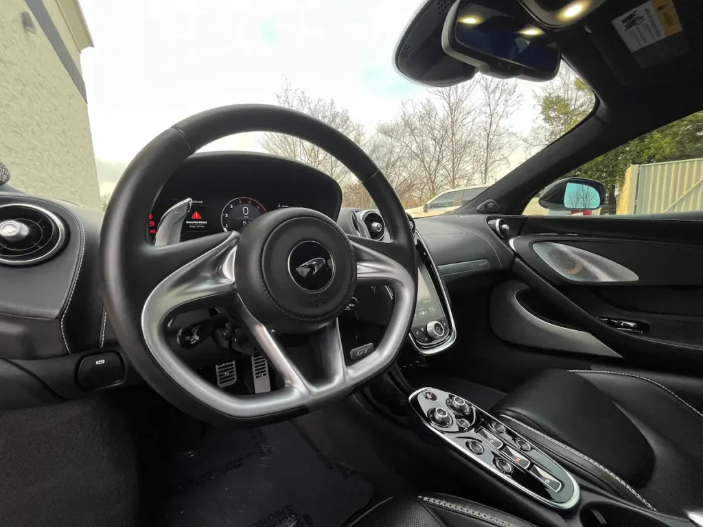 Driver cockpit of a 2022 McLaren GT interior