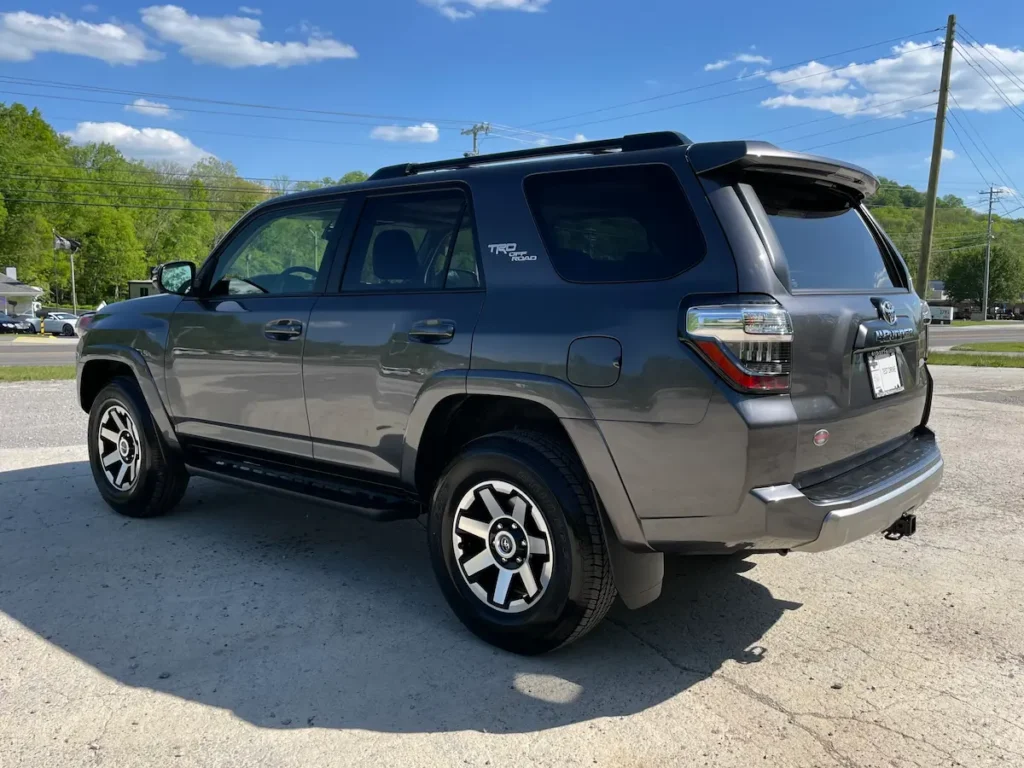 2023 Toyota 4Runner TRD gray rear three quarter exterior view