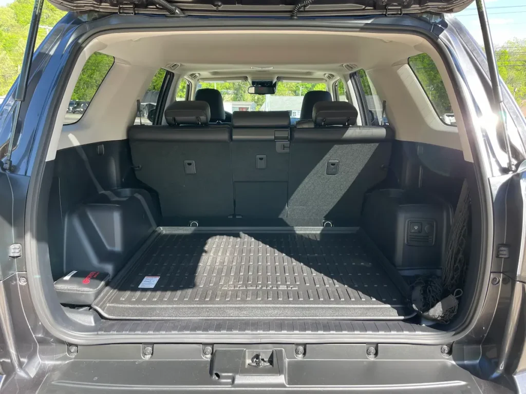 2023 Toyota 4Runner TRD cargo area with rear seats upright