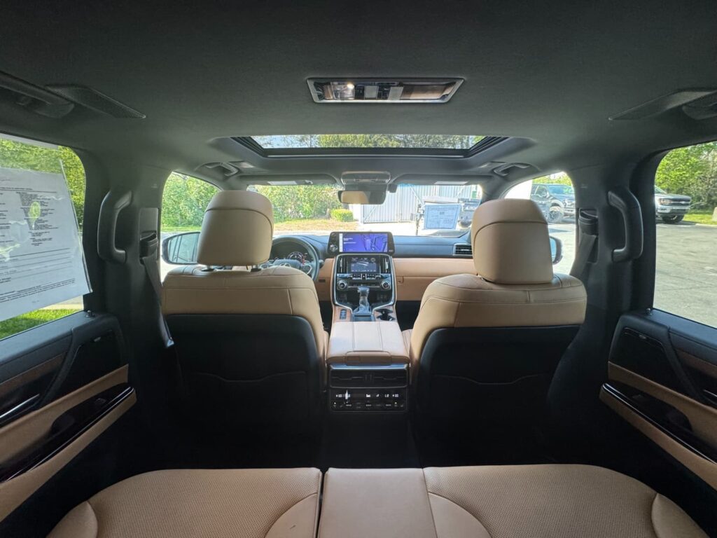 Interior view of 2023 Lexus LX 600 Premium with Interior Upgrade Package and Mark Levinson 25-speaker sound system.
