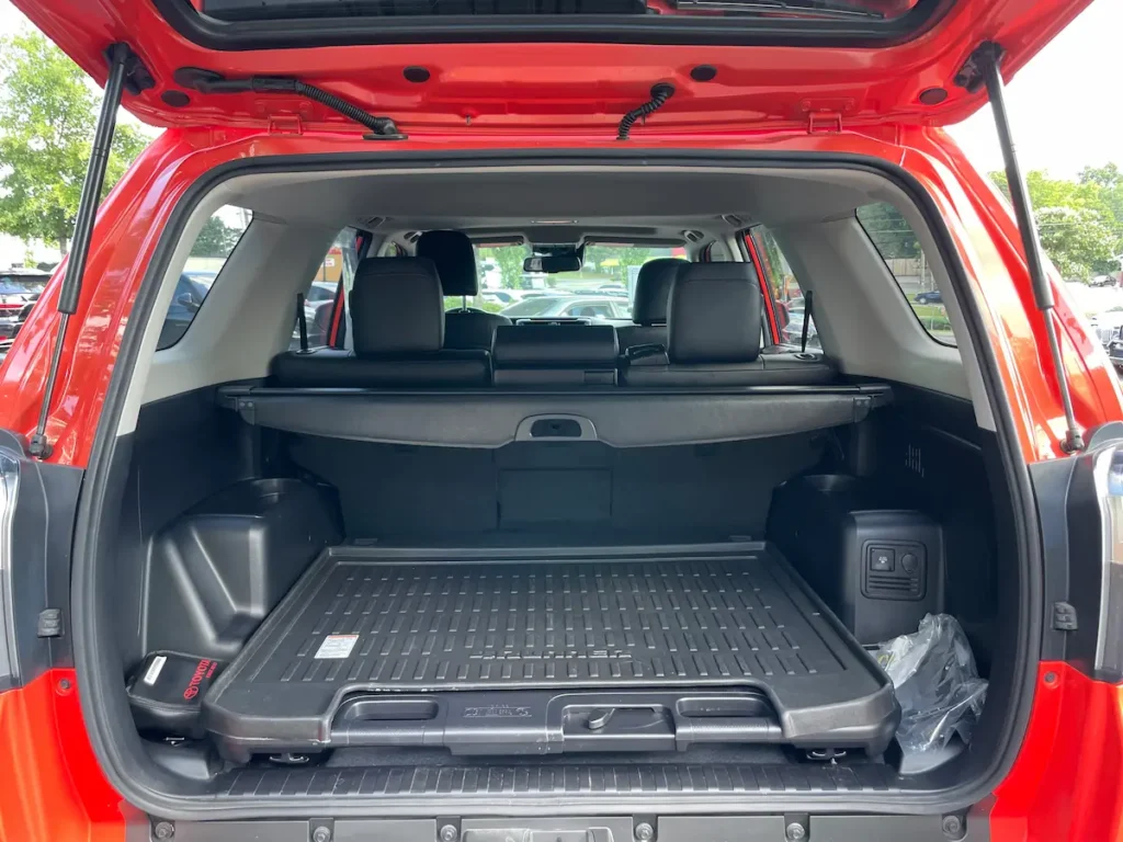 2023 Toyota 4Runner TRD Pro cargo area with rear hatch open