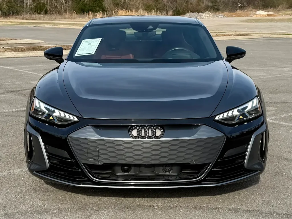 2024 Audi RS e-tron GT front view gray electric performance sedan