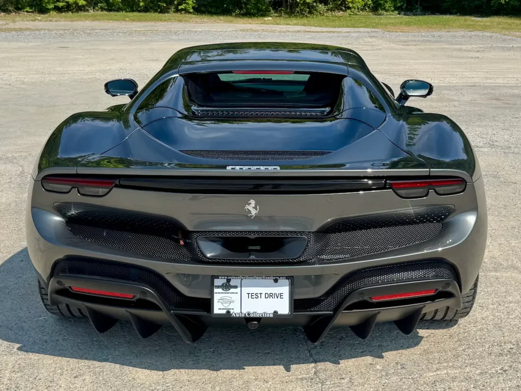 2024 Ferrari 296 GTS gray rear exterior, used exotic performance car