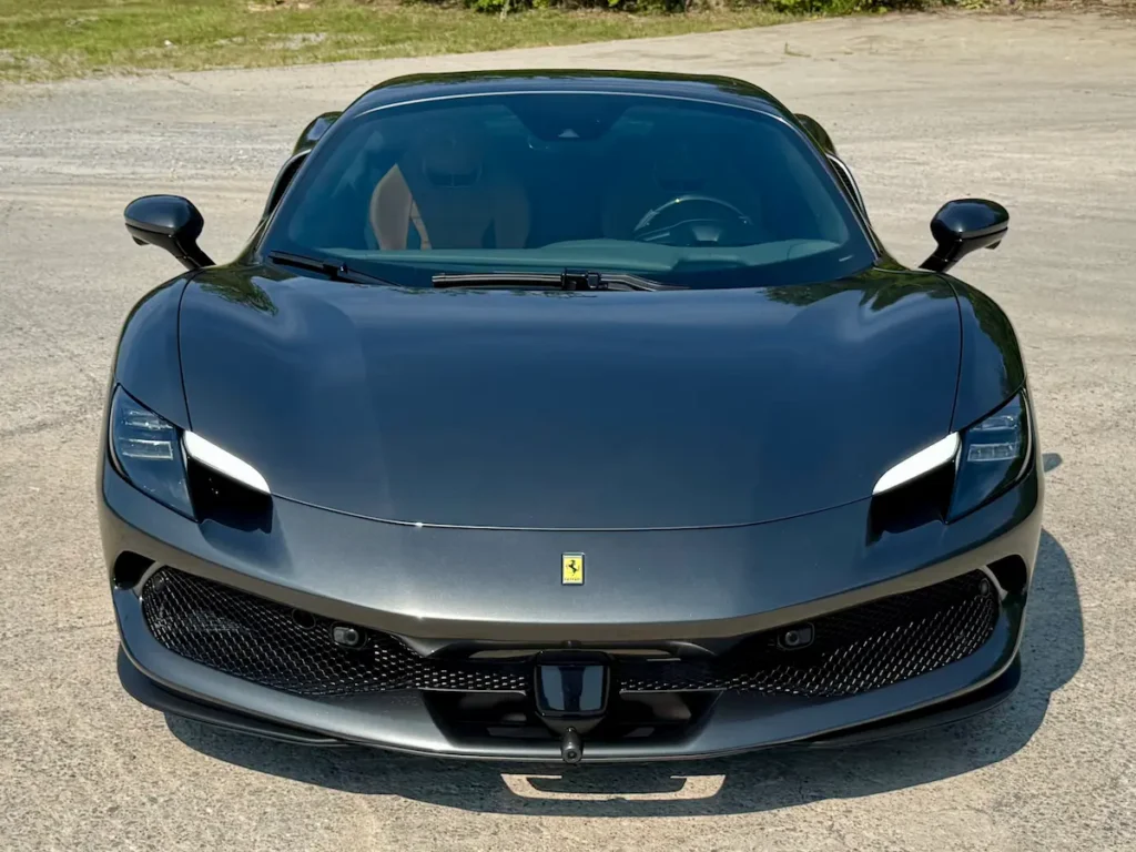 2024 Ferrari 296 GTS gray front exterior, luxury exotic sports car