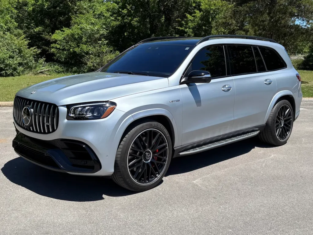 2024 Mercedes-AMG GLS 63 silver SUV front exterior view