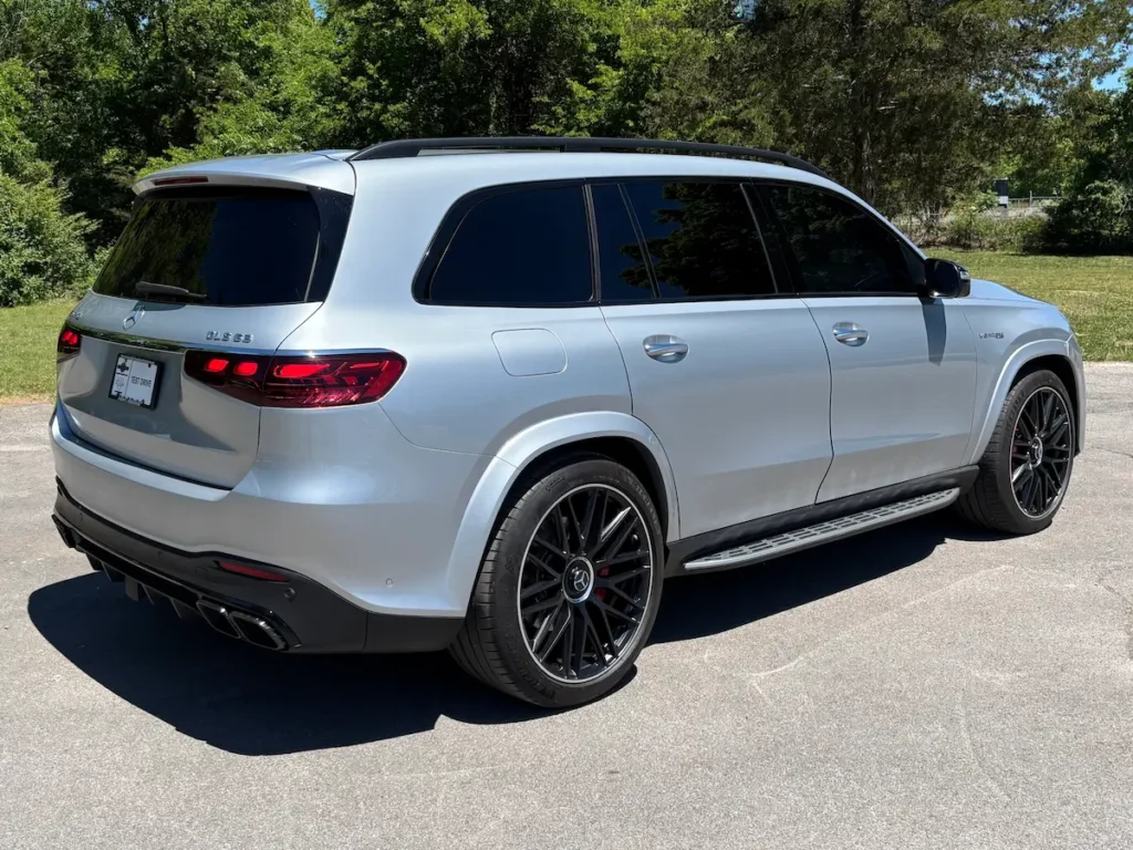 2024 Mercedes-AMG GLS 63 silver SUV rear exterior view