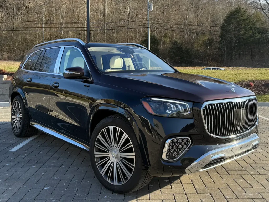 Used Mercedes-Maybach GLS 600 black exterior front view luxury SUV