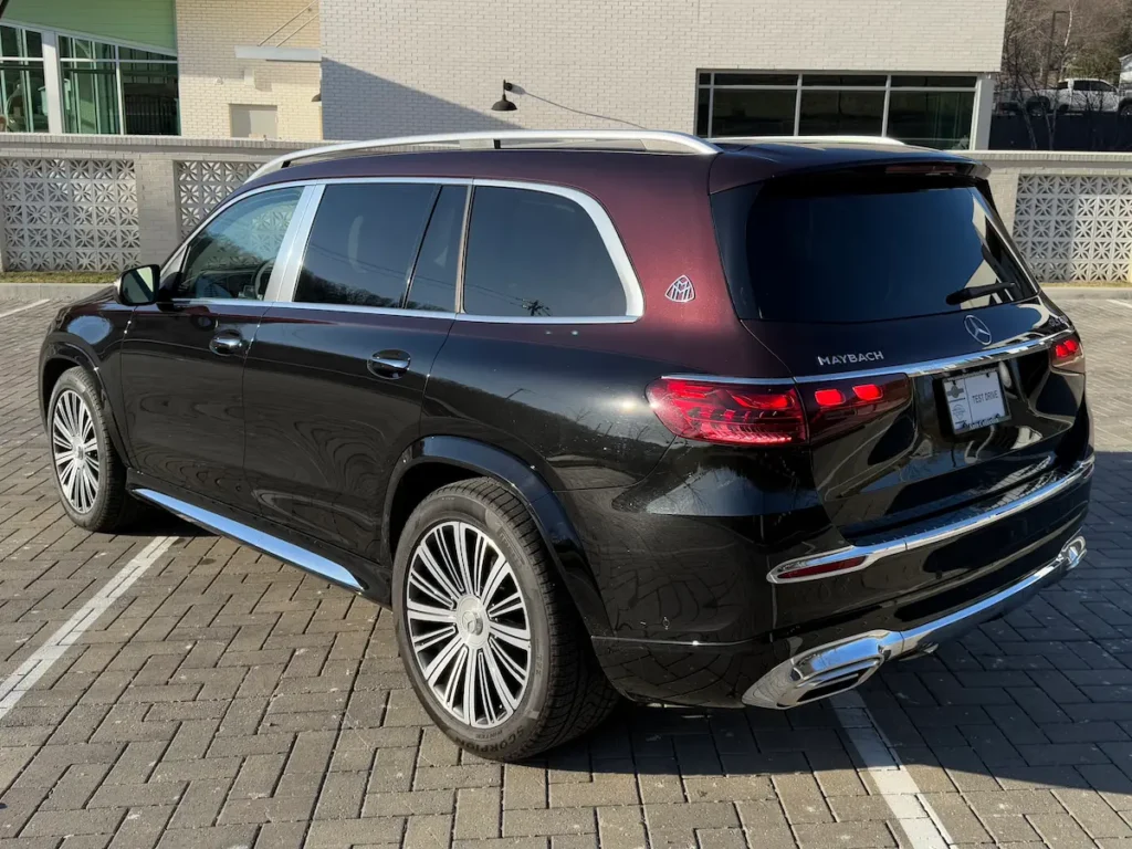 Used Mercedes-Maybach GLS 600 rear view black luxury SUV design