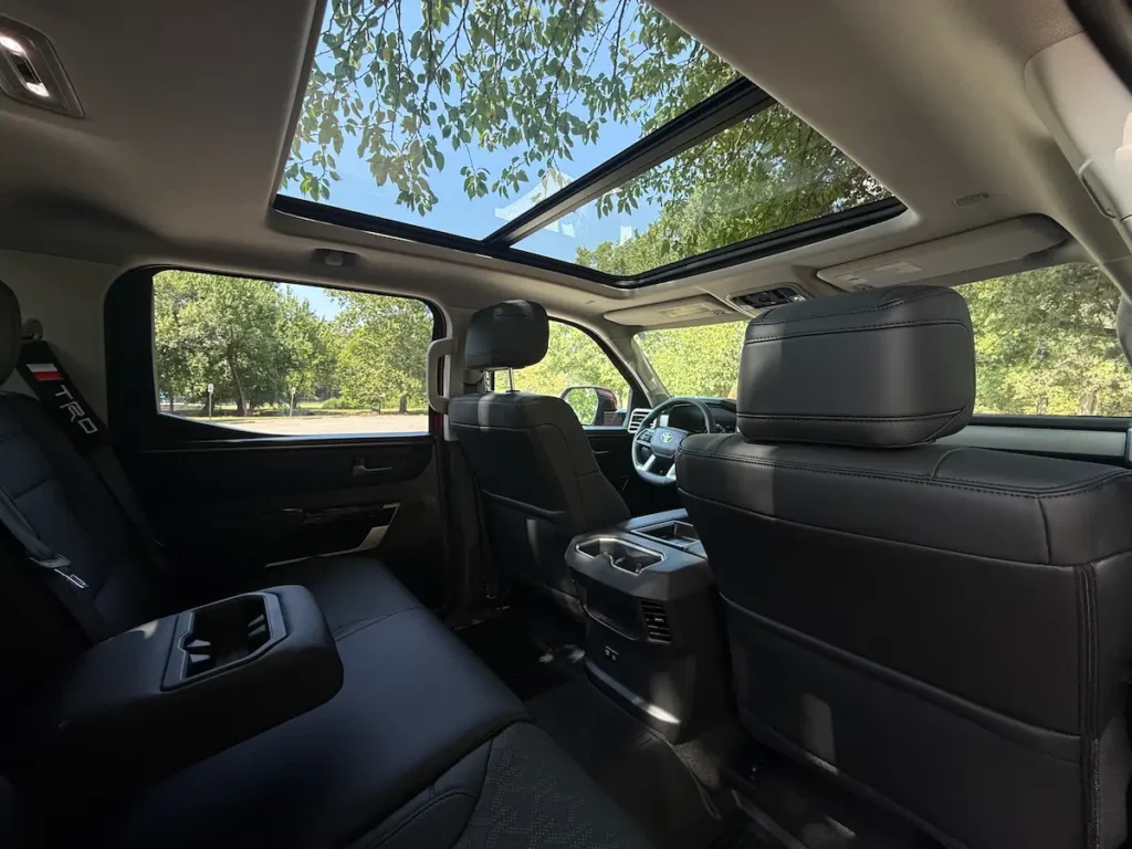 Rear seat interior of 2024 Toyota Tundra Limited crew cab