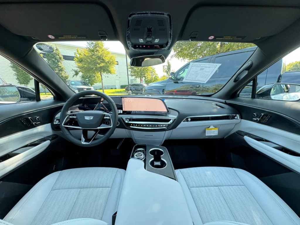 2024 Cadillac Lyriq interior with a panoramic dashboard and advanced tech, taken at AutoPro Nashville.