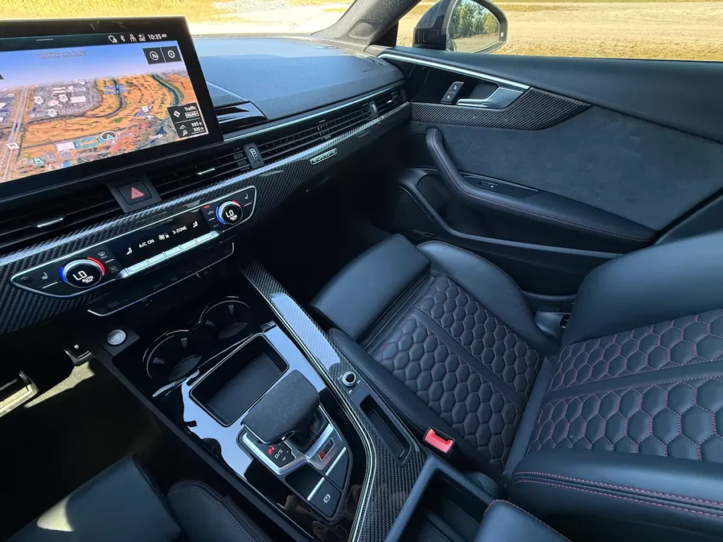 2025 Audi RS5 interior with quilted sport seats and premium trim