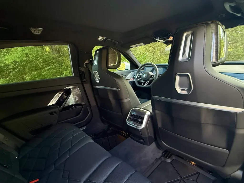 2025 BMW 760i rear interior luxury executive sedan cabin