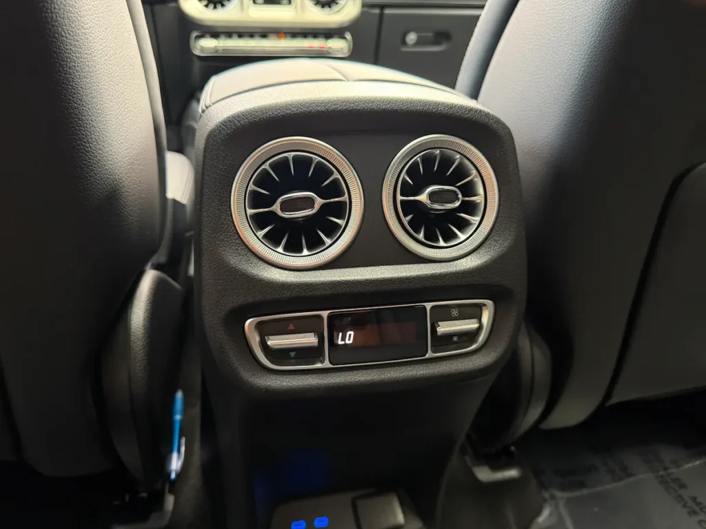 2025 Mercedes-Benz G550 rear passenger climate controls and dual air vents