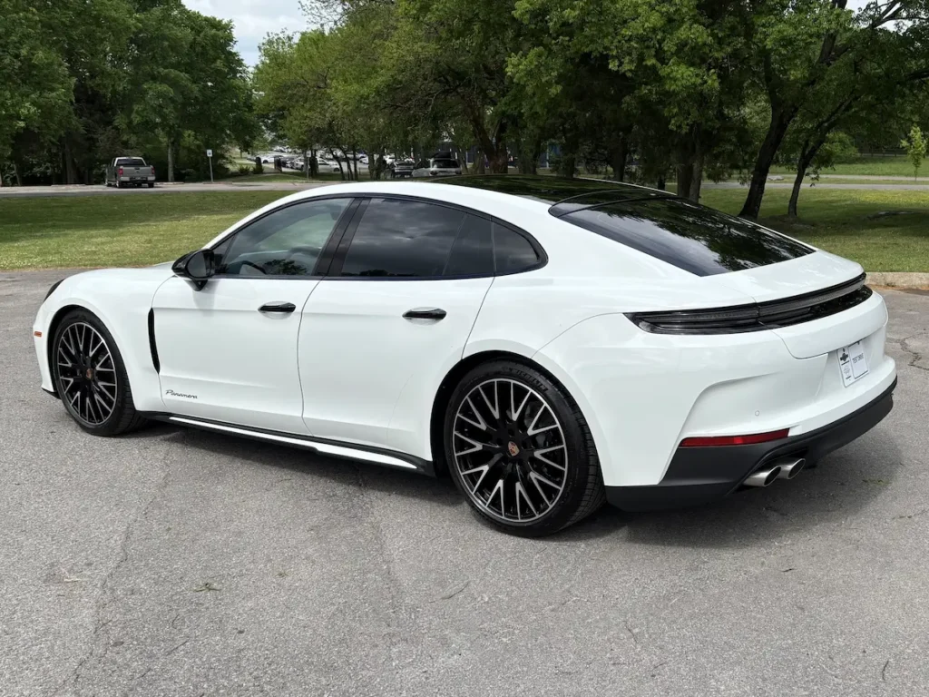 2025 Porsche Panamera white rear exterior luxury performance sedan