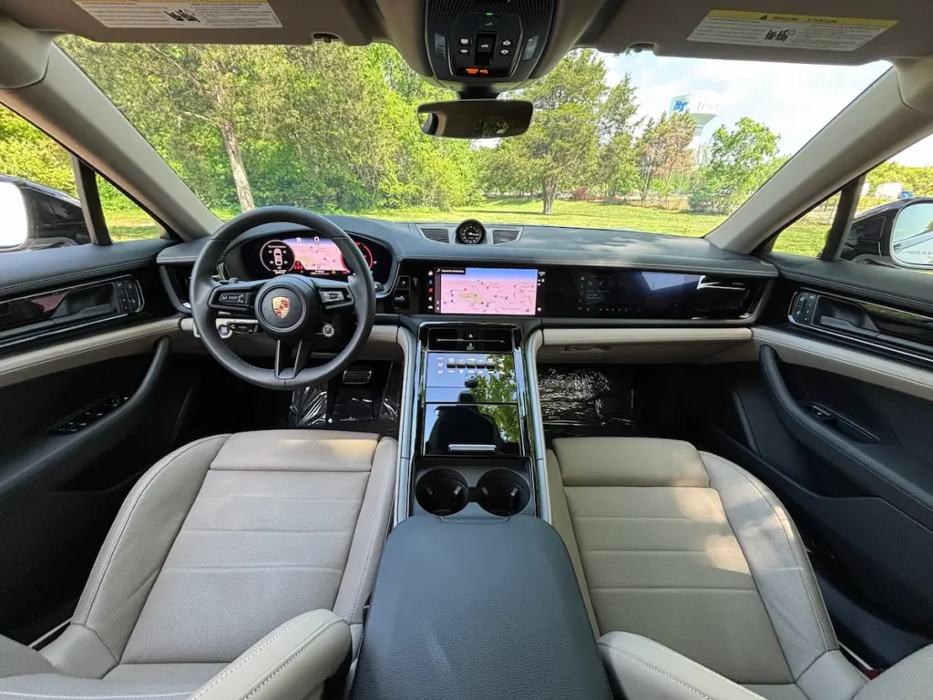 2025 Porsche Panamera cockpit with luxury seats and digital dashboard