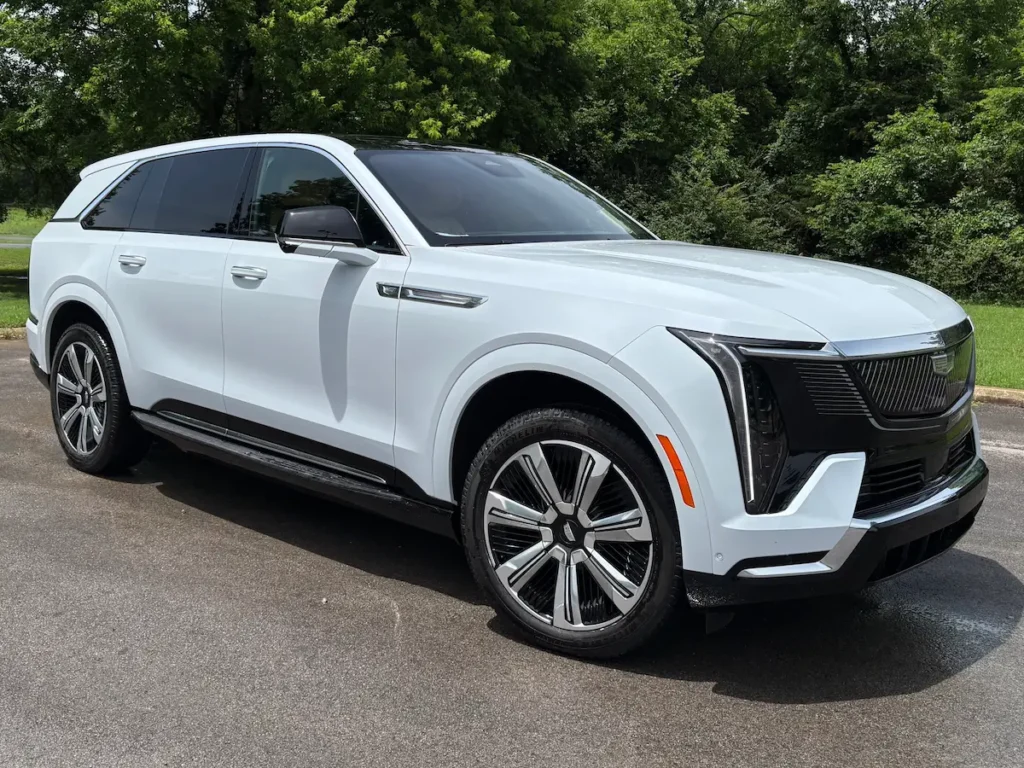 2026 Cadillac Escalade IQ white front exterior luxury electric SUV