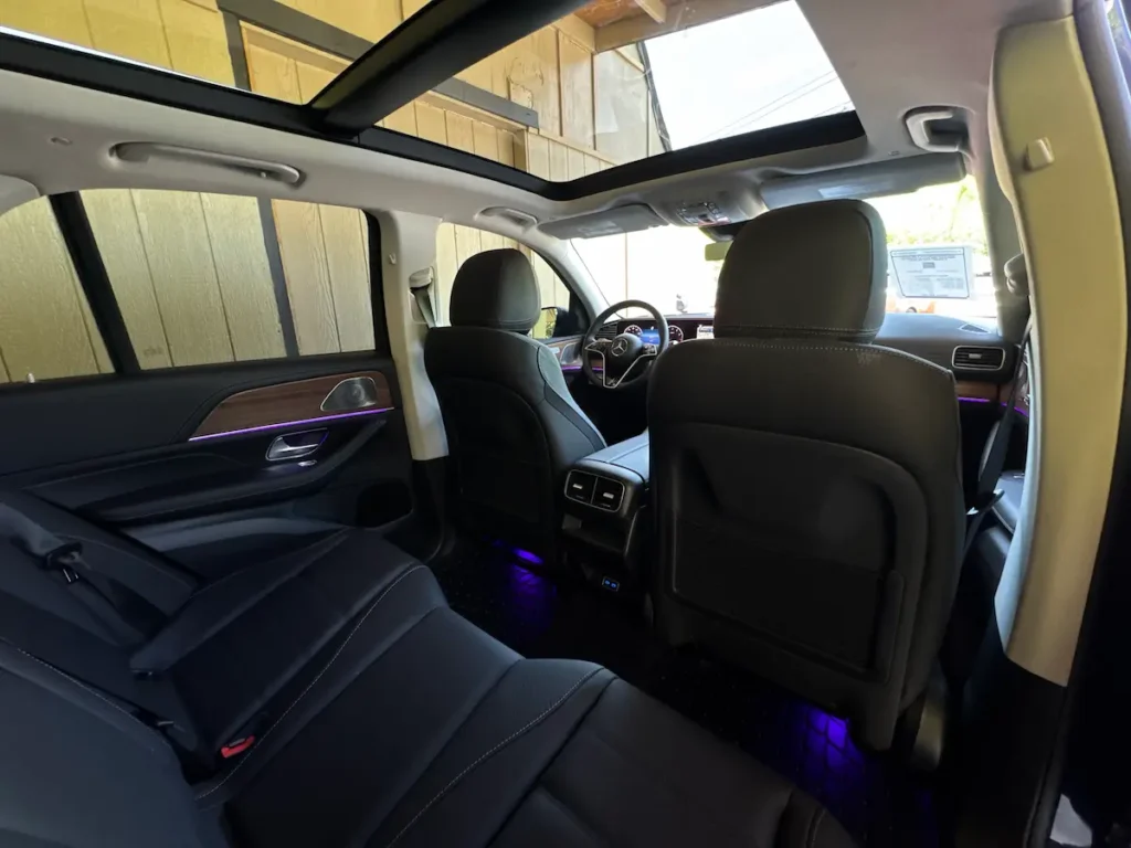 2026 Mercedes-Benz GLE 450 rear seat interior with luxury SUV cabin space