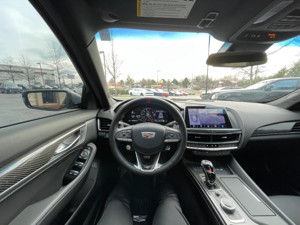 Interior of Cadillac CT5-V Blackwing with performance-focused cockpit
