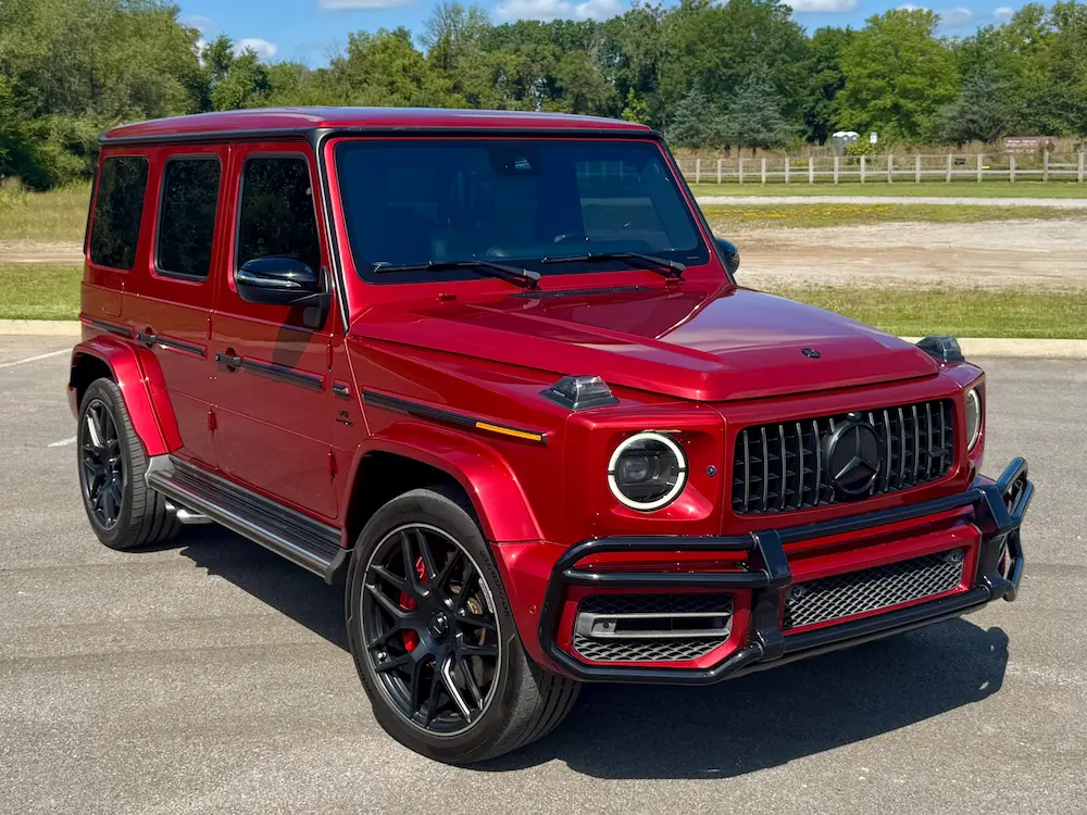 2019 Mercedes-Benz G 63 AMG in red featuring AMG body styling and performance upgrades.