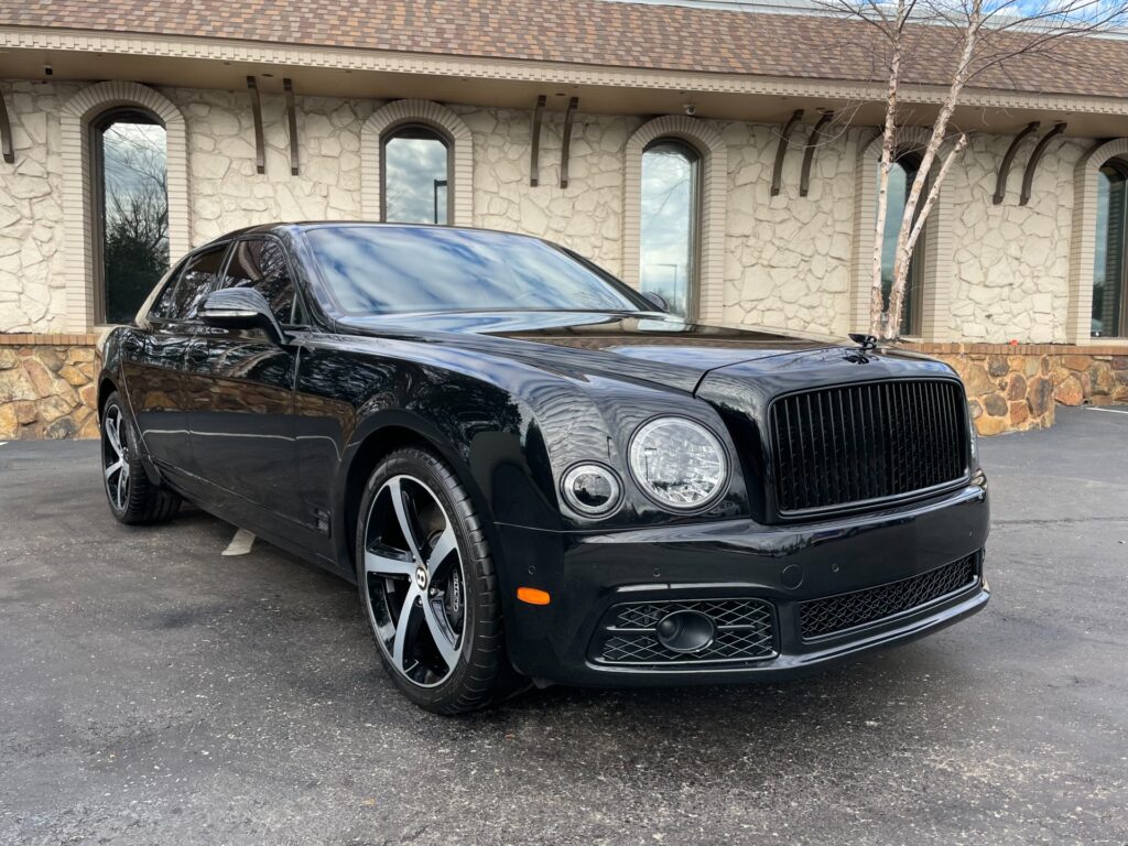  A black 2020 Bentley Mulsanne Speed parked in the AutoPro Nashville parking lot.