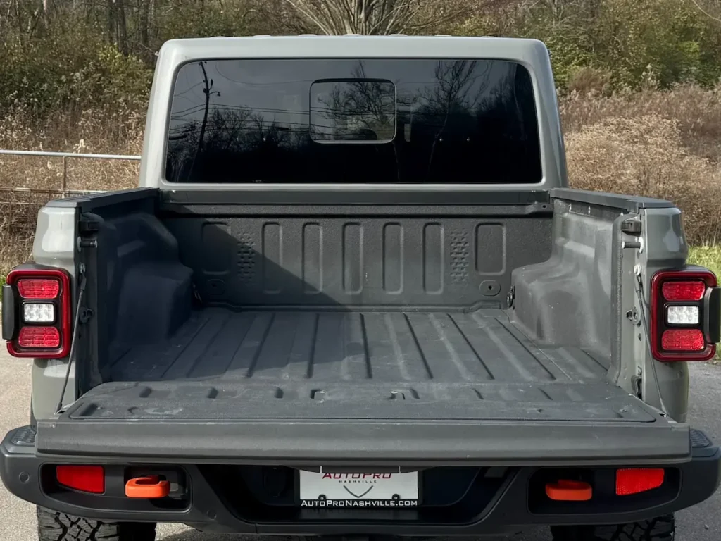 Open truck bed of Jeep Gladiator Mojave with spray-in bed liner