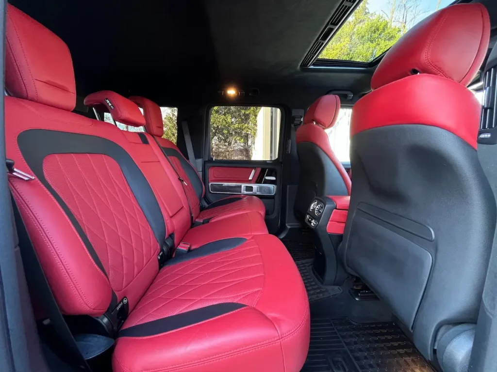 Rear passenger red leather seats in 2021 Mercedes-Benz G 550