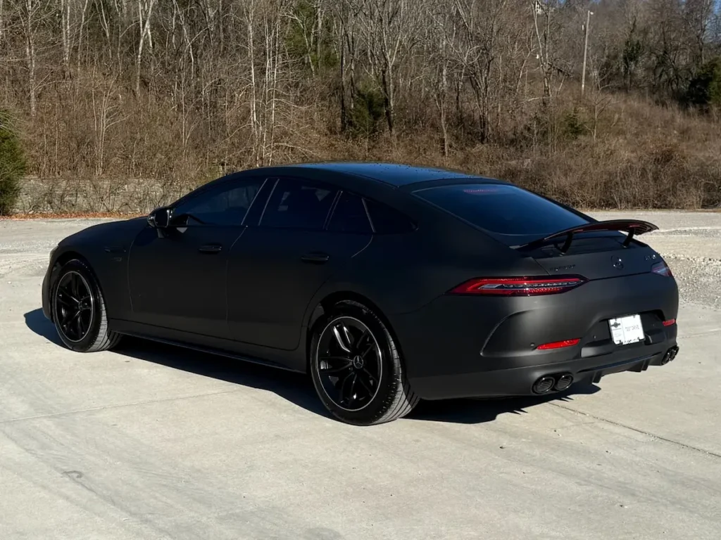 2024 Mercedes-Benz AMG GT 43 rear three-quarter view with sport exhaust in Brentwood TN