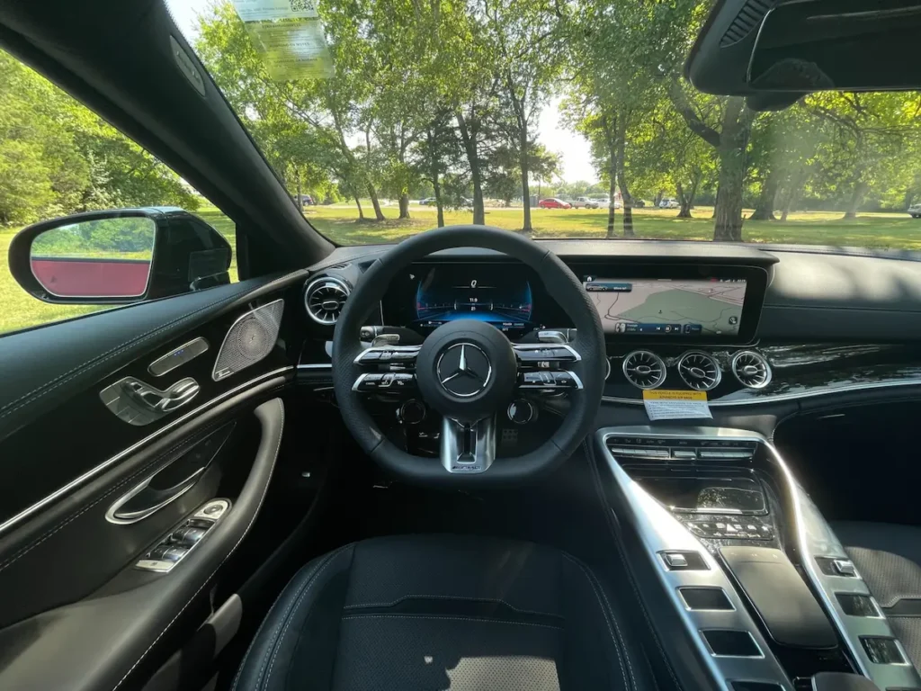Digital cockpit and steering wheel in 2024 Mercedes-Benz AMG GT 43