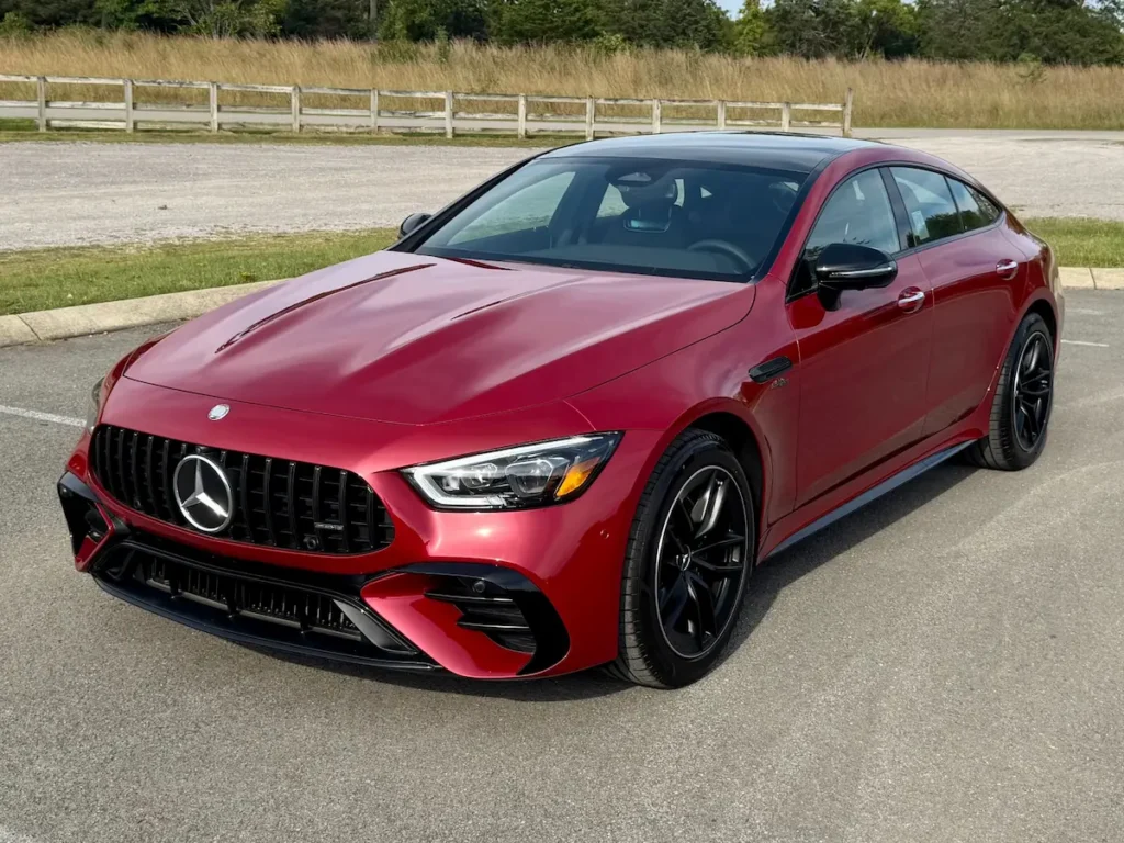2024 Mercedes-AMG GT 4-Door Coupe in red exterior front view