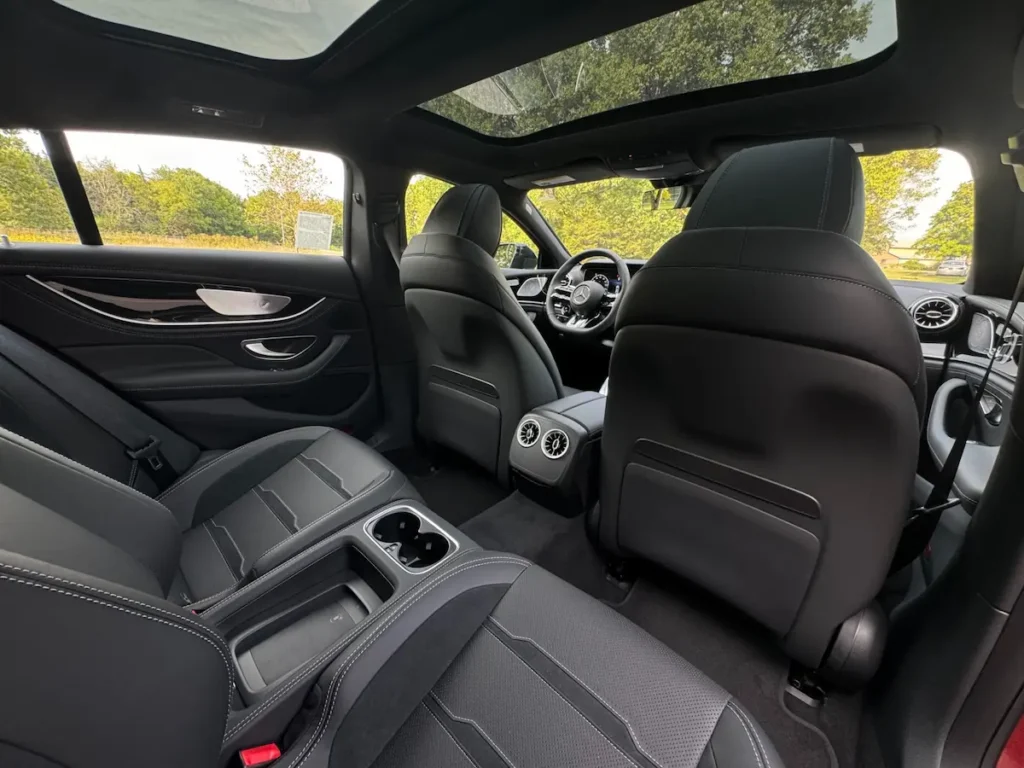 Mercedes-AMG GT 4-Door Coupe rear seating and panoramic roof